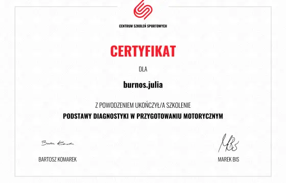 Podstawy Diagnostyki w Przygotowaniu Motorycznym